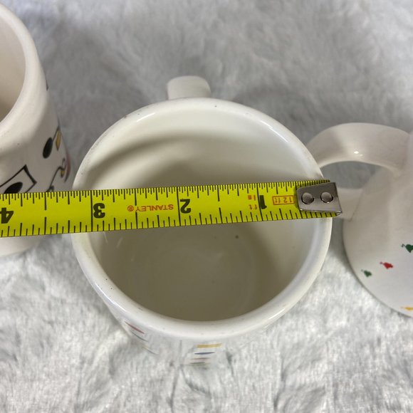 Set of 4 Geometric shape all over print mugs Brazil Star Moon Cats Geo Shapes - Picture 15 of 15